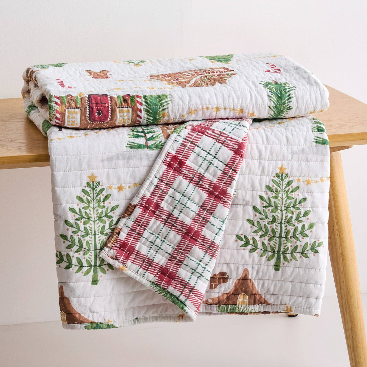 Gingerbread Village Quilted Throw - The Country Rabbit Gifts & Décor