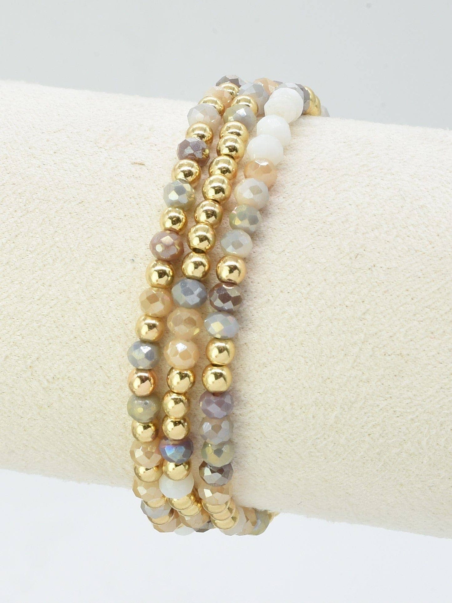 Glass Bead Bracelets 3 piece 4mm beads - The Country Rabbit Gifts & Décor