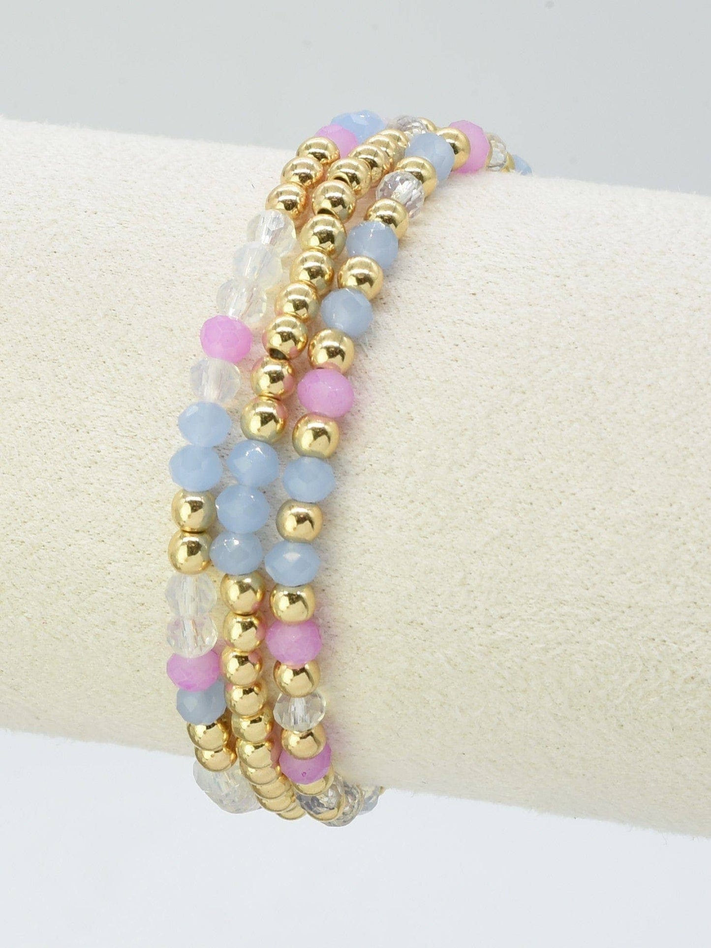 Glass Bead Bracelets 3 piece 4mm beads - The Country Rabbit Gifts & Décor