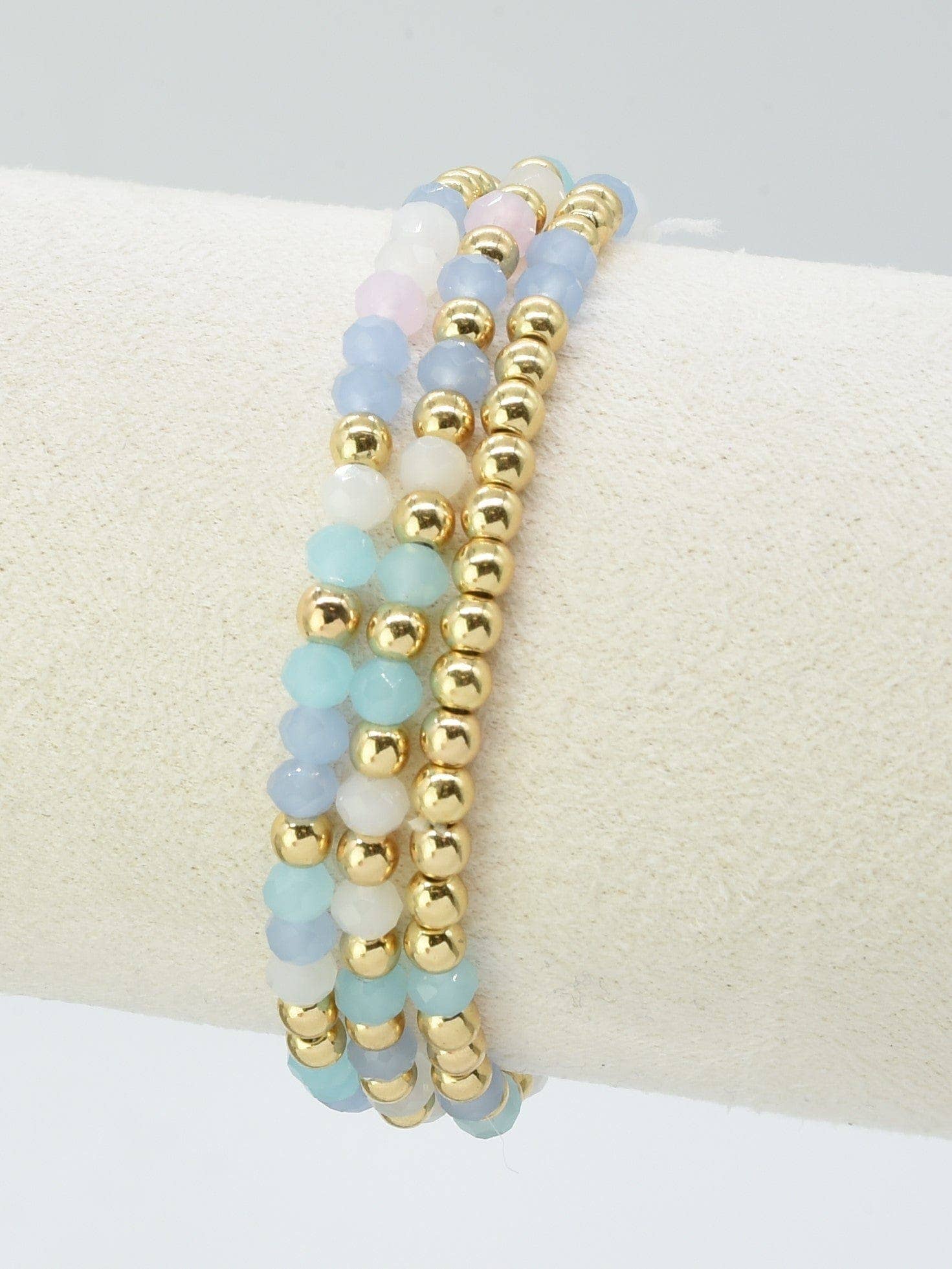 Glass Bead Bracelets 3 piece 4mm beads - The Country Rabbit Gifts & Décor
