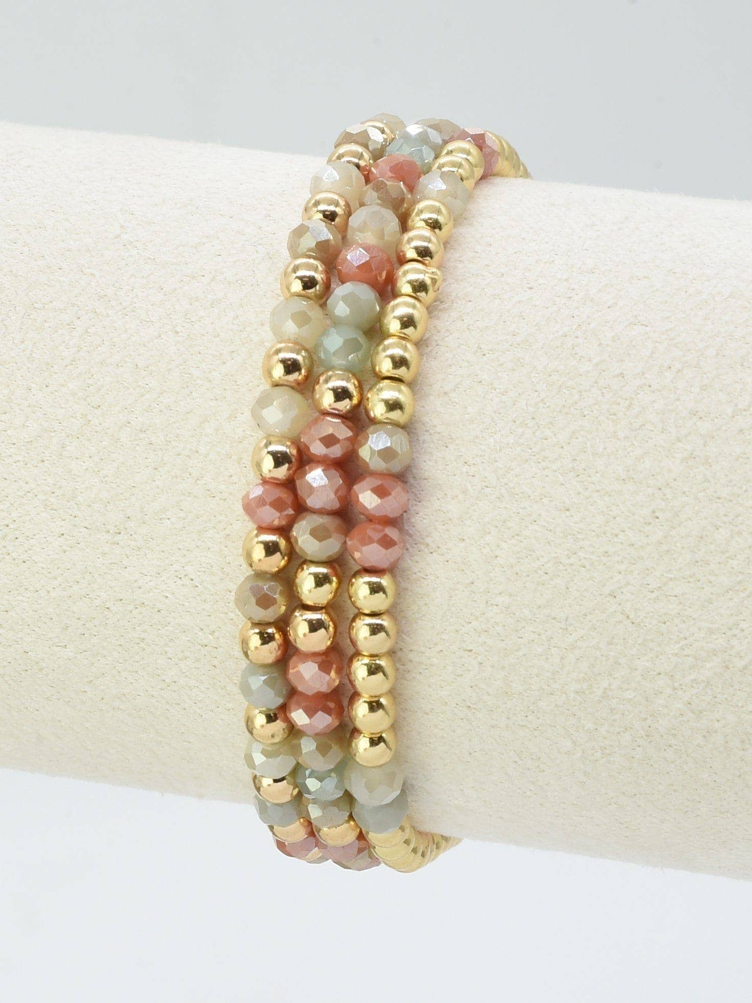 Glass Bead Bracelets 3 piece 4mm beads - The Country Rabbit Gifts & Décor