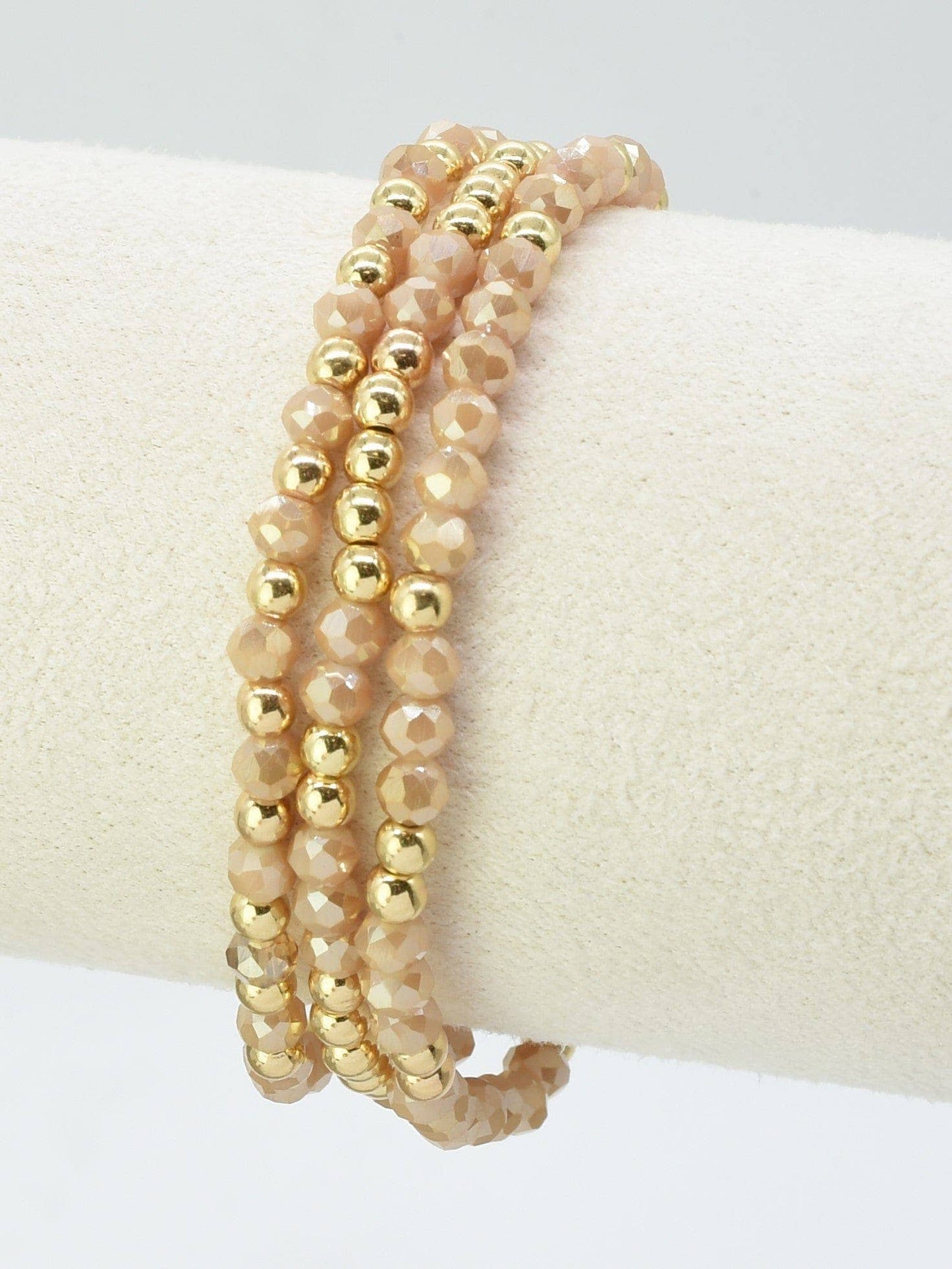 Glass Bead Bracelets 3 piece 4mm beads - The Country Rabbit Gifts & Décor