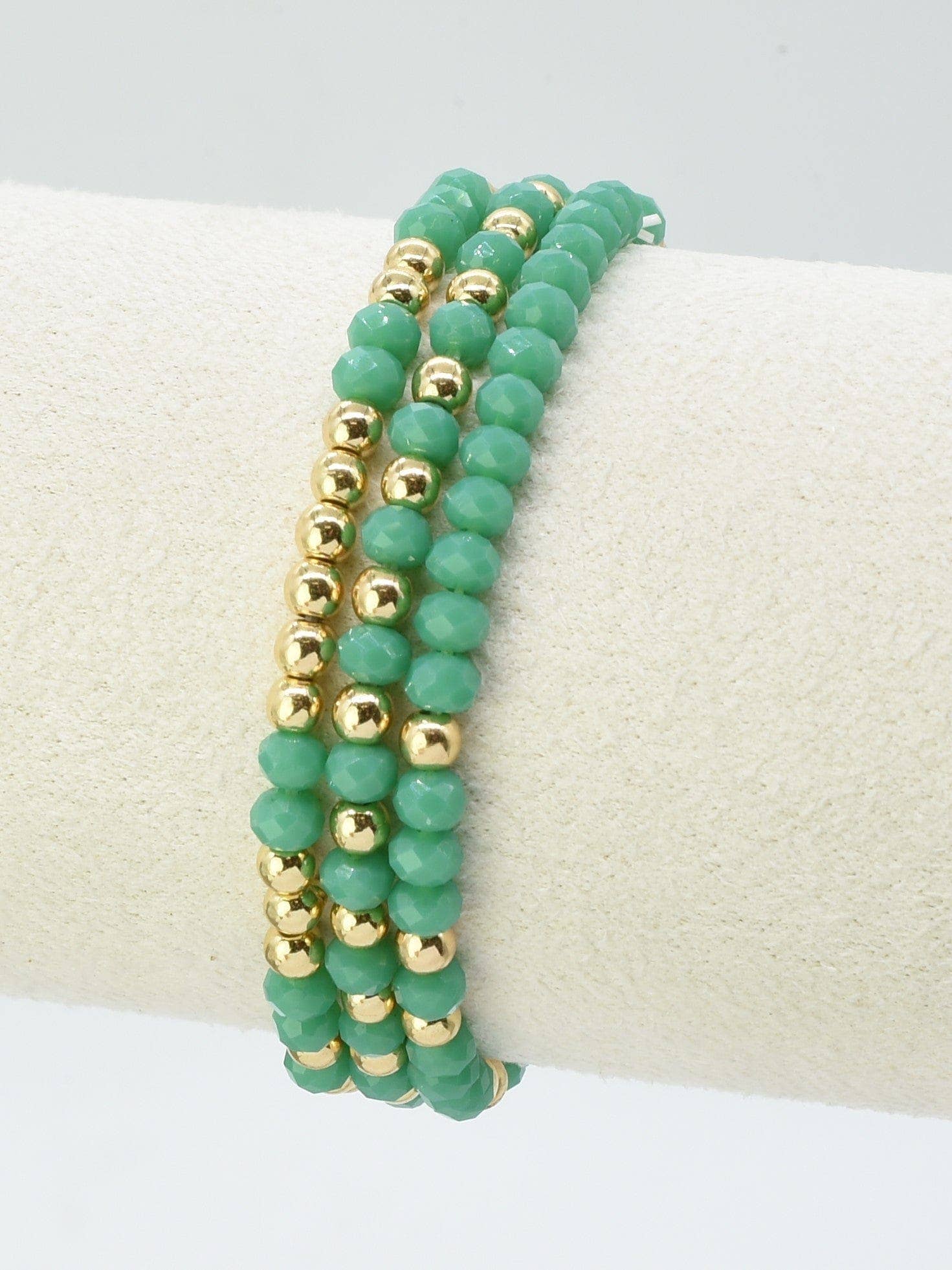 Glass Bead Bracelets 3 piece 4mm beads - The Country Rabbit Gifts & Décor