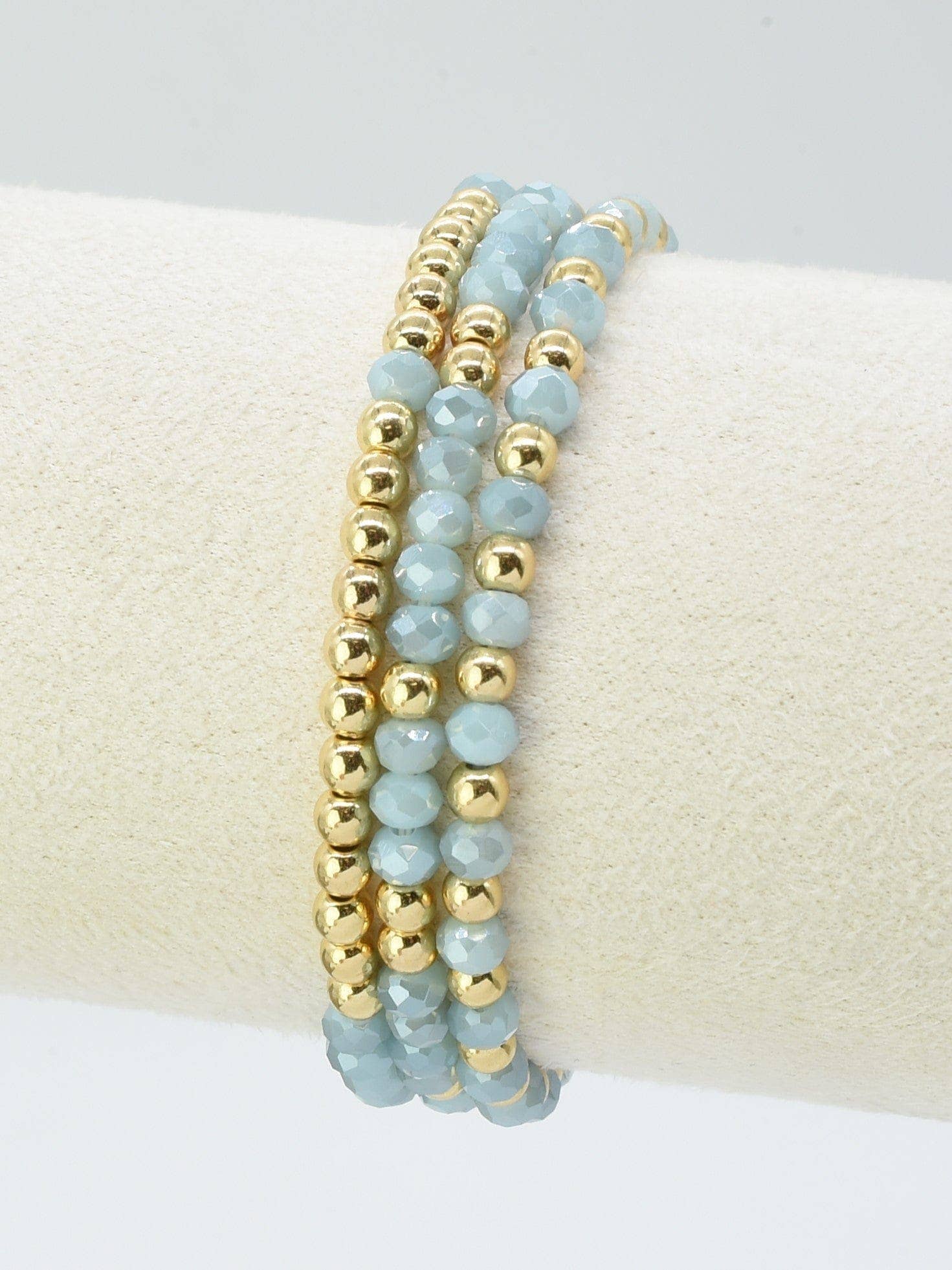 Glass Bead Bracelets 3 piece 4mm beads - The Country Rabbit Gifts & Décor