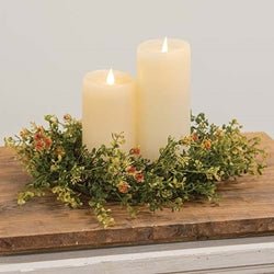 Golden Buds and Baby's Grass Candle Ring 6.5 inch - The Country Rabbit Gifts & Décor