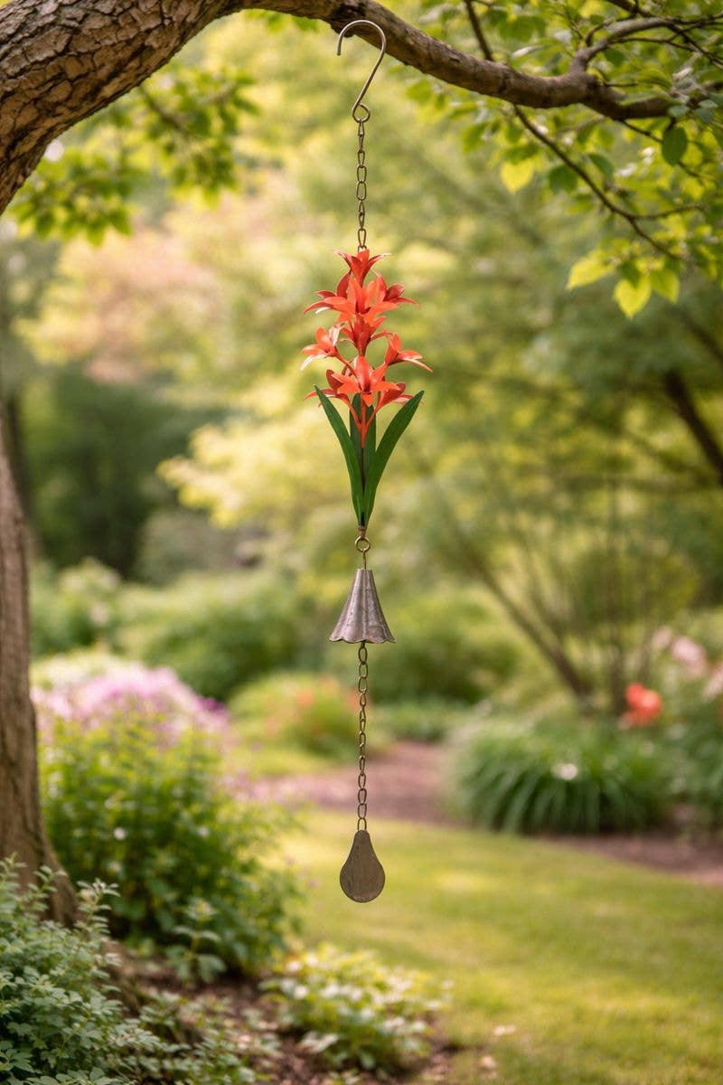 Hanging Lily Flower Wind Chime - The Country Rabbit Gifts & Décor