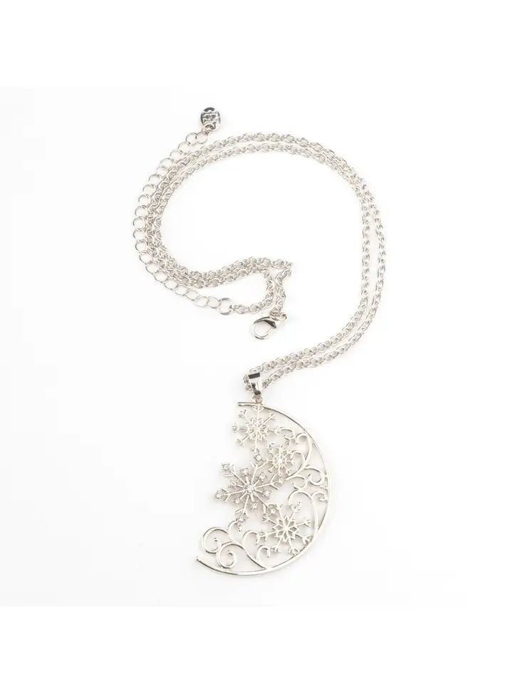 Holiday Nico Christmas Snowflake Moon 20" Pendant Necklace - The Country Rabbit Gifts & Décor