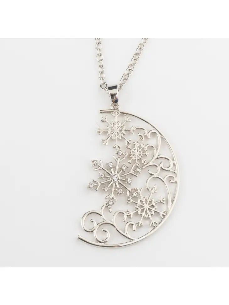 Holiday Nico Christmas Snowflake Moon 20" Pendant Necklace - The Country Rabbit Gifts & Décor