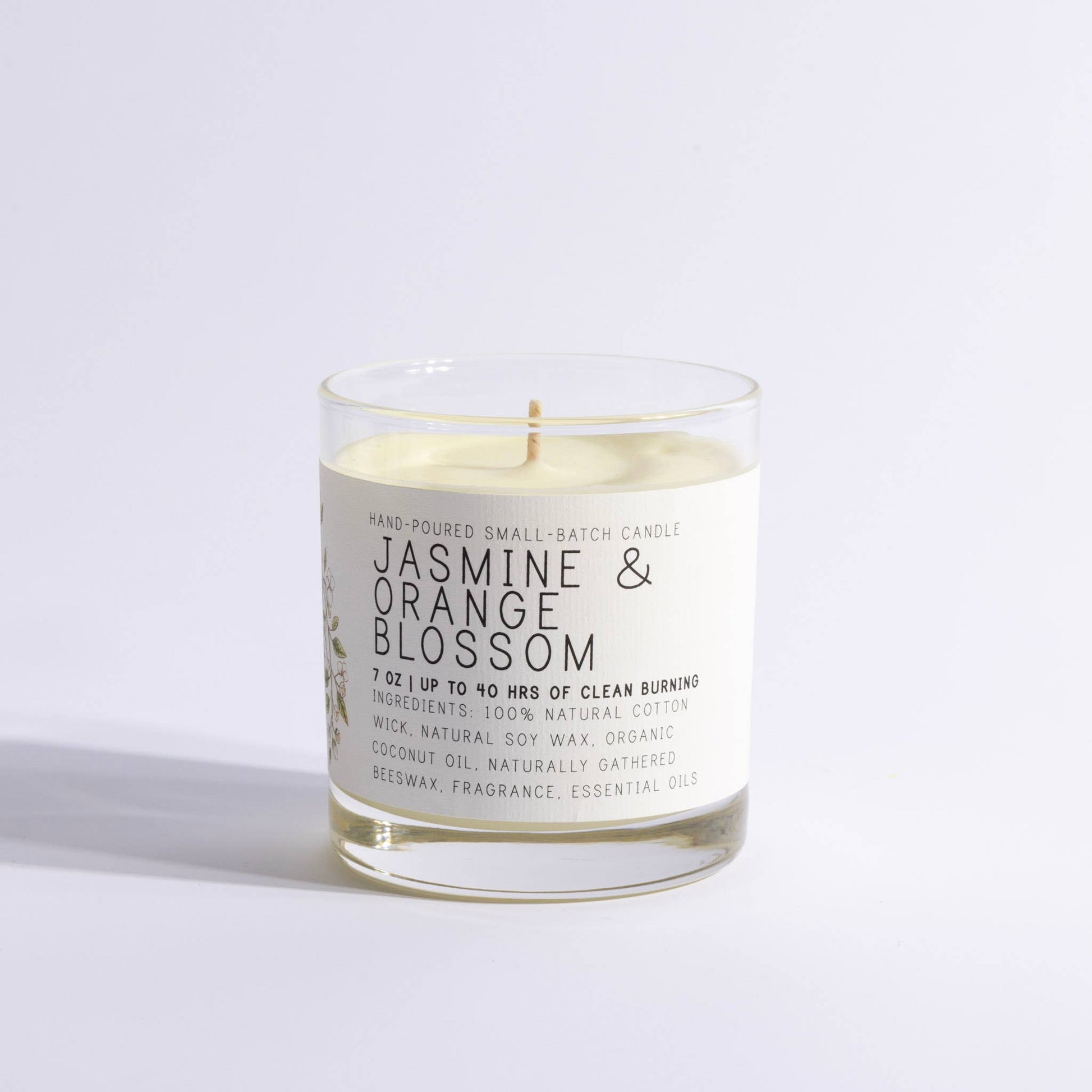 Jasmine and Orange Blossom Candle - Just Bee Candles - 7 ounces 40 Hours - The Country Rabbit Gifts & Décor