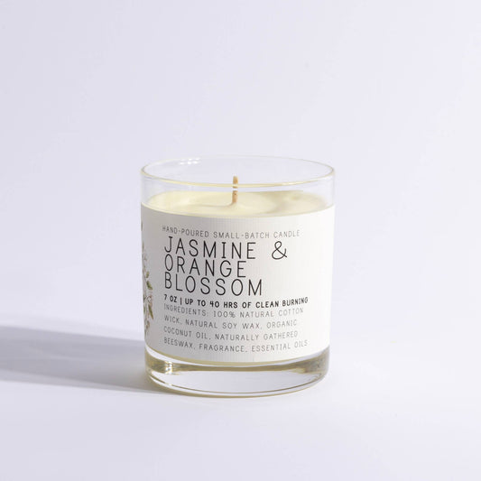 Jasmine and Orange Blossom Candle - Just Bee Candles - 7 ounces 40 Hours - The Country Rabbit Gifts & Décor