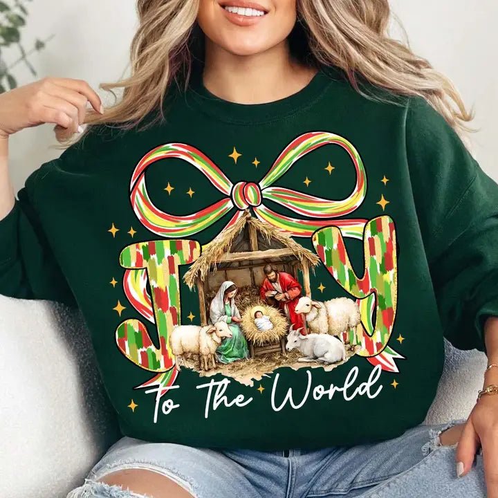 Joy to the World Christmas Sweatshirt - The Country Rabbit Gifts & Décor