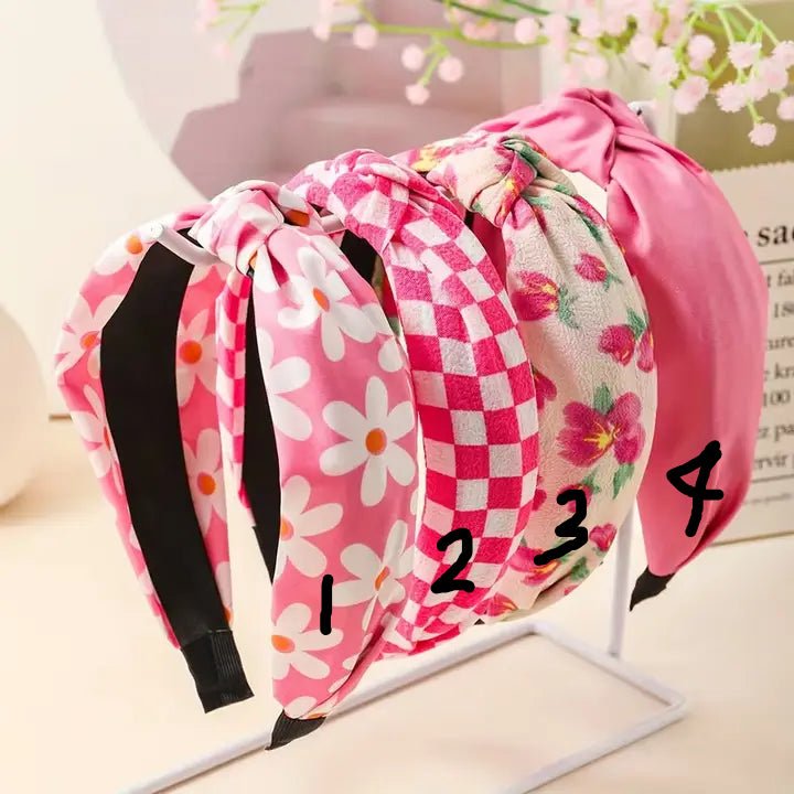 Knotted Headbands in Pink Solid or Pink Patterns - The Country Rabbit Gifts & Décor
