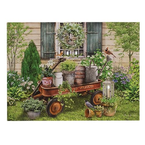 LED Garden Wagon Canvas Print - The Country Rabbit Gifts & Décor
