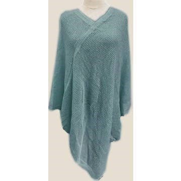 Lightweight Knit Poncho Sage - The Country Rabbit Gifts & Décor