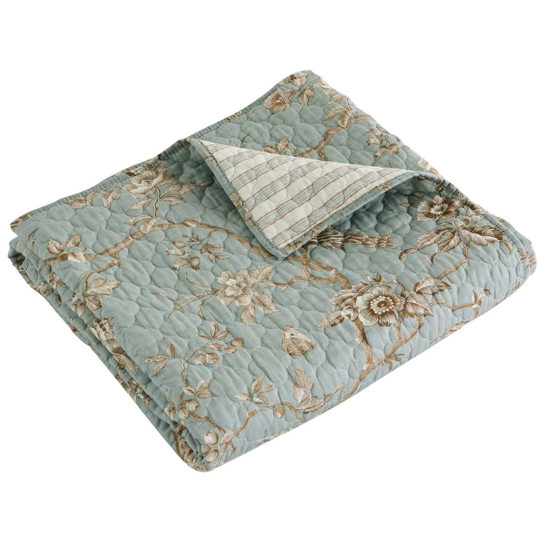 Lyon Teal Reversible Throw Blanket - The Country Rabbit Gifts & Décor