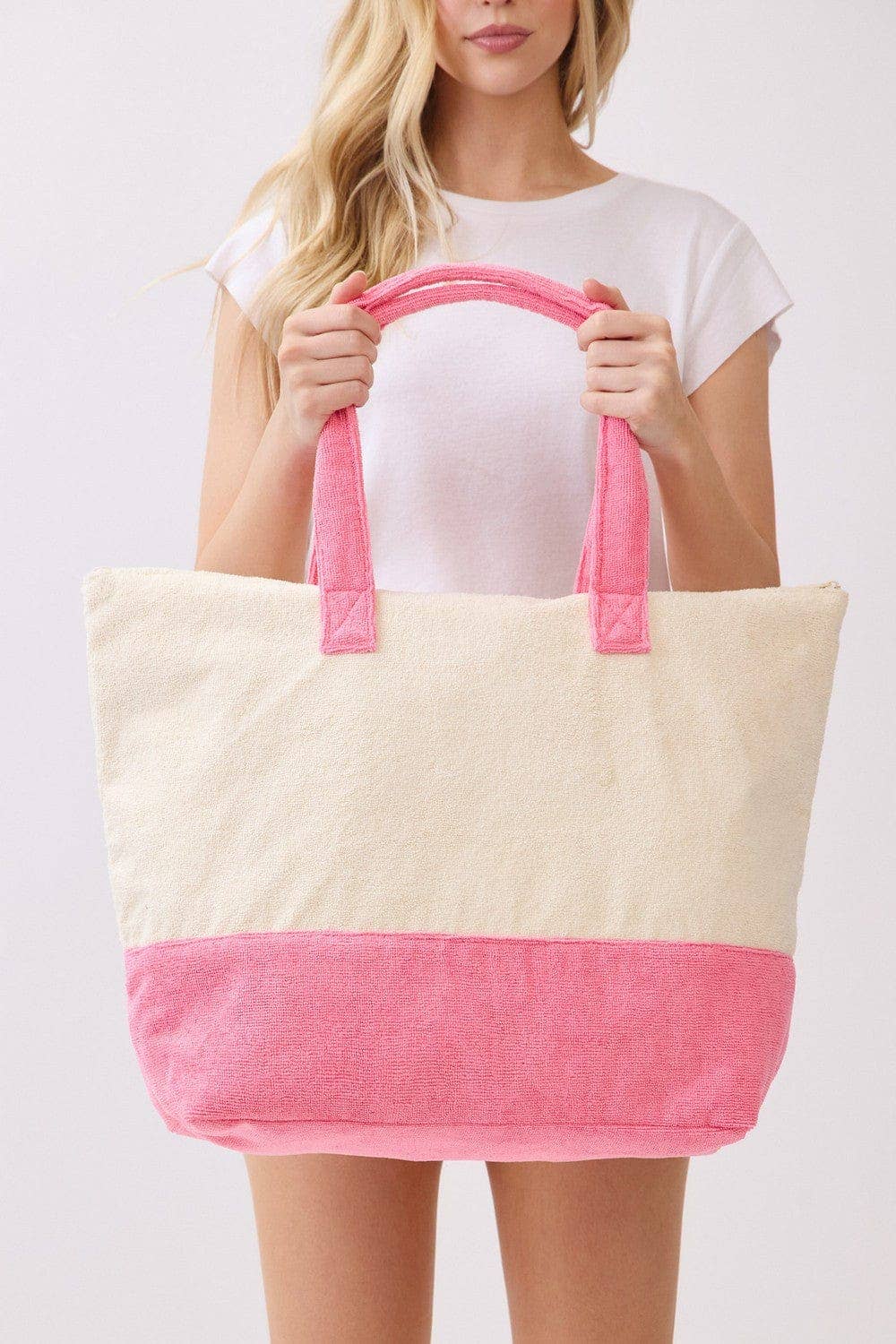 MB0344 Hello Summer Flamingo Terry Beach Tote Bag - The Country Rabbit Gifts & Décor