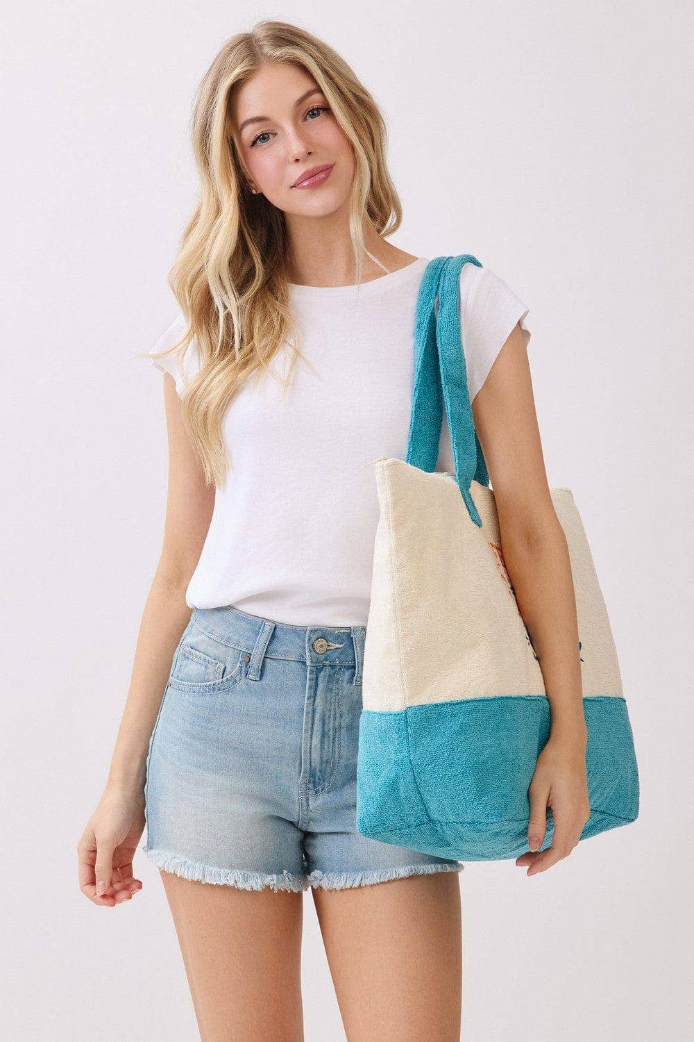 MB0346 Palm Tree Life Is Better At The Beach Terry Tote Bag - The Country Rabbit Gifts & Décor