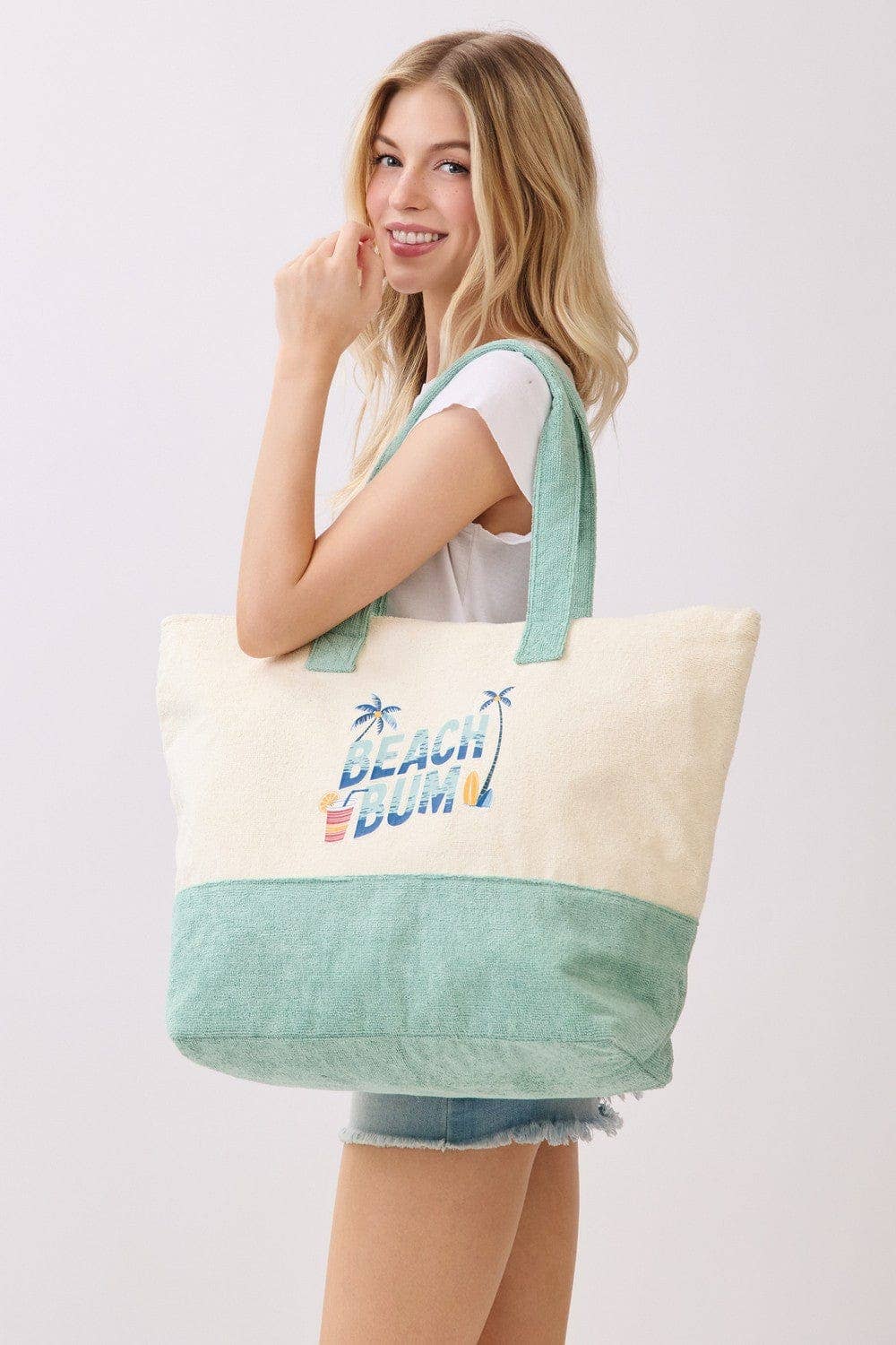 MB0350 Beach Bum Terry Tote Bag - The Country Rabbit Gifts & Décor
