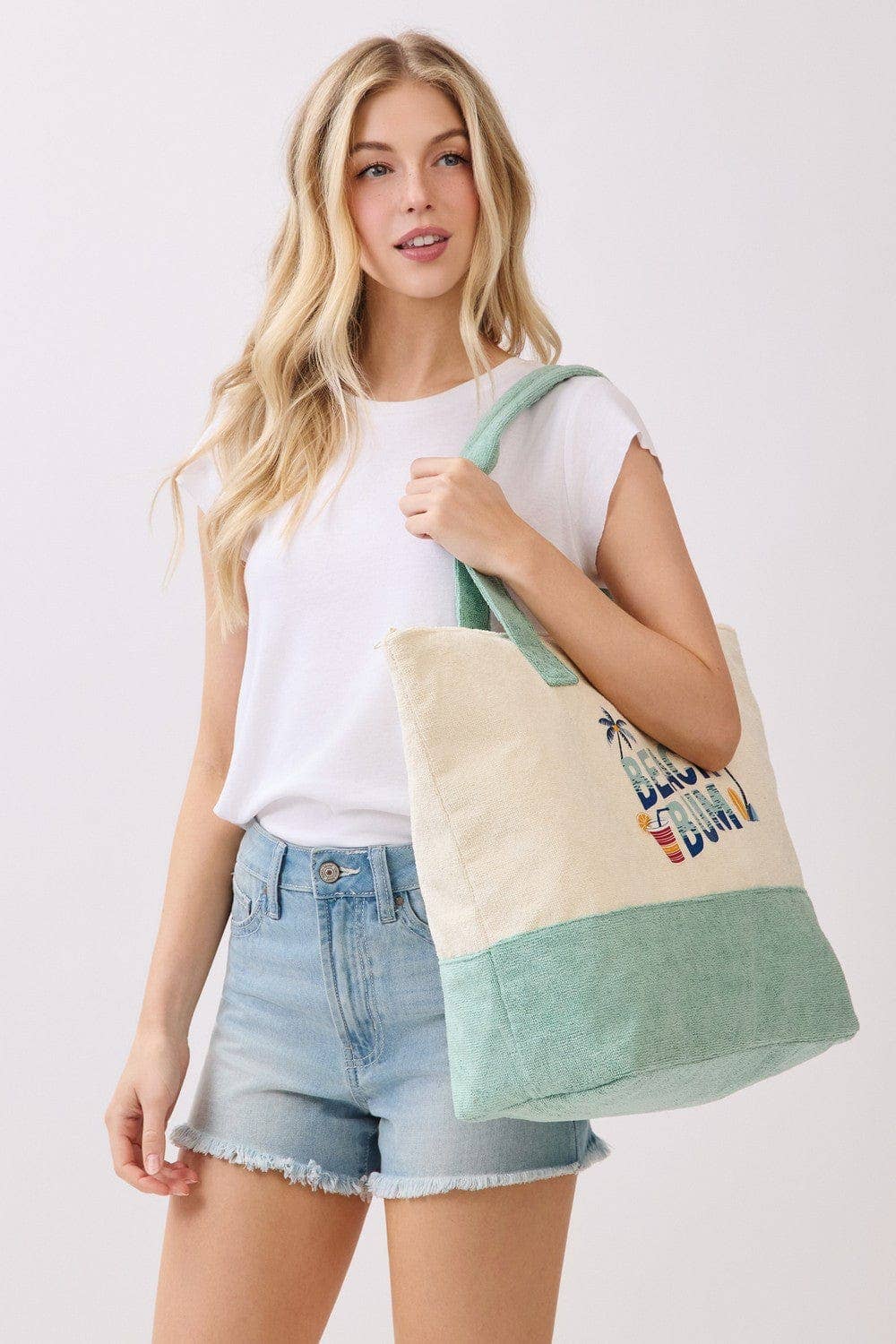 MB0350 Beach Bum Terry Tote Bag - The Country Rabbit Gifts & Décor