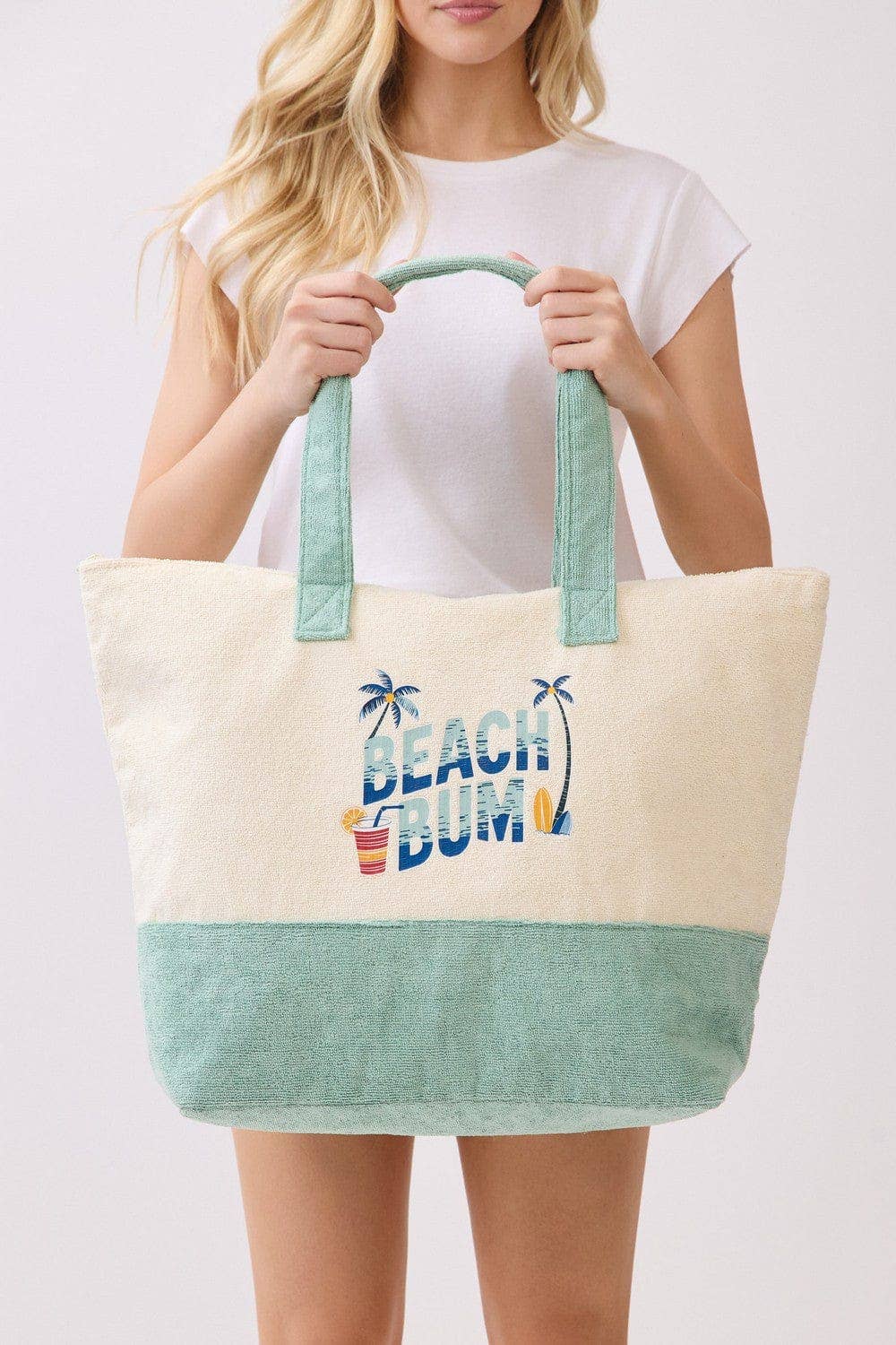 MB0350 Beach Bum Terry Tote Bag - The Country Rabbit Gifts & Décor