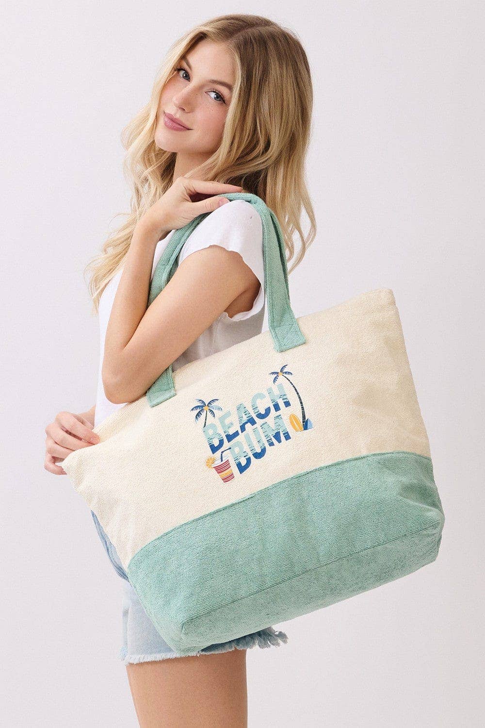 MB0350 Beach Bum Terry Tote Bag - The Country Rabbit Gifts & Décor