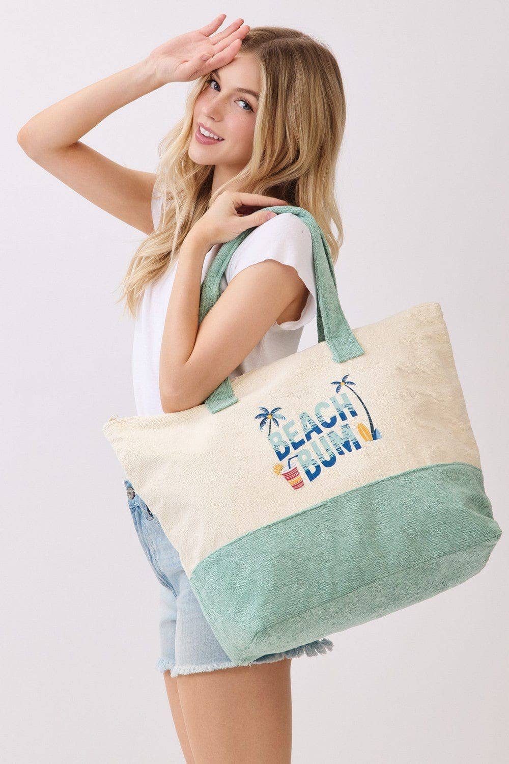MB0350 Beach Bum Terry Tote Bag - The Country Rabbit Gifts & Décor