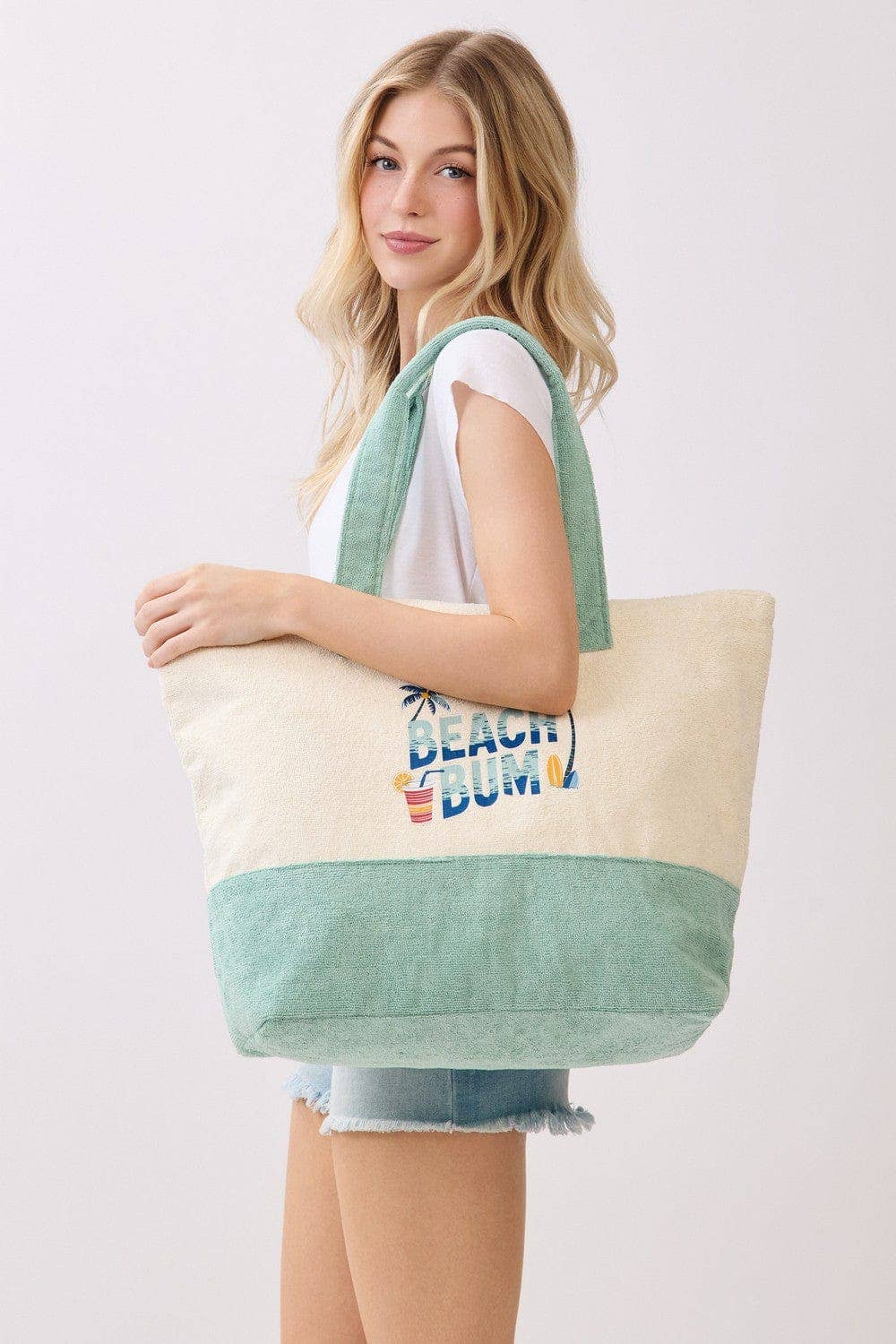 MB0350 Beach Bum Terry Tote Bag - The Country Rabbit Gifts & Décor