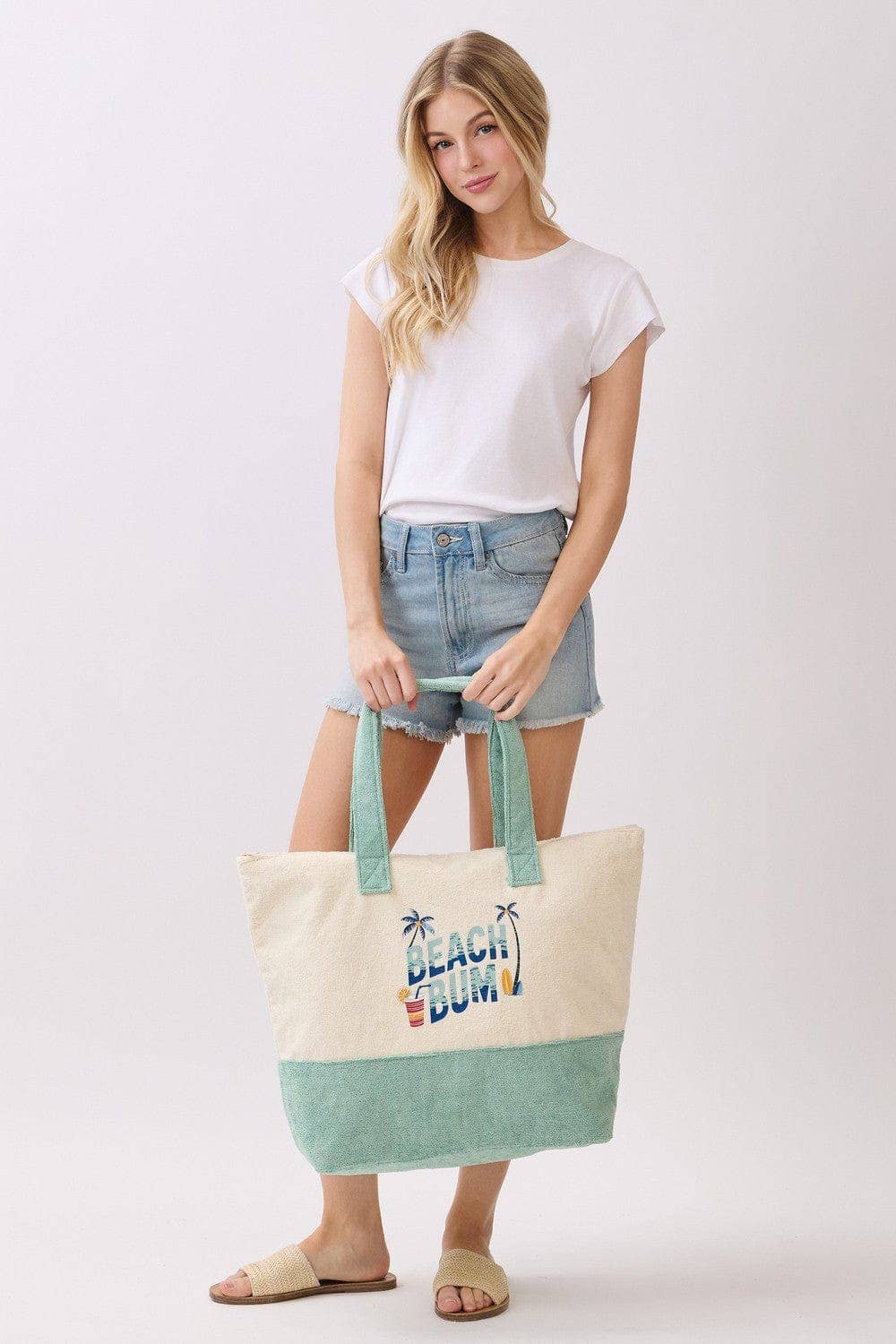 MB0350 Beach Bum Terry Tote Bag - The Country Rabbit Gifts & Décor