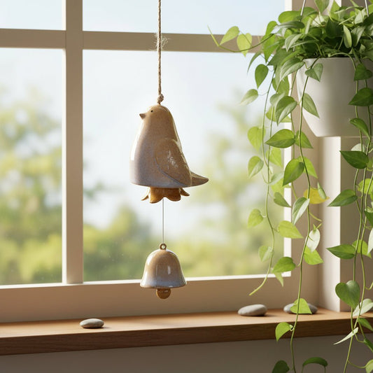 Medium Bird Wind Chime - Yellow - 5"H - The Country Rabbit Gifts & Décor