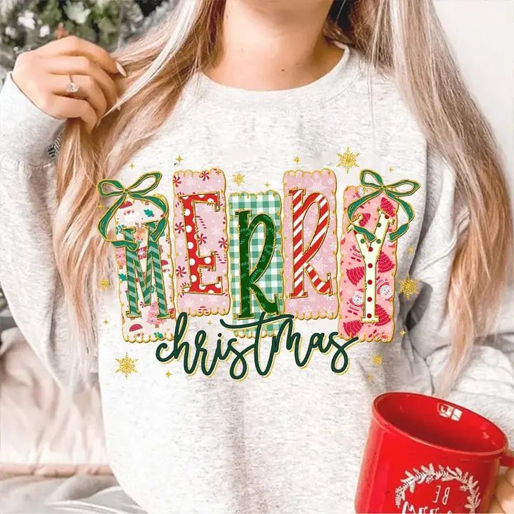 Merry Patches Christmas Sweatshirt - The Country Rabbit Gifts & Décor