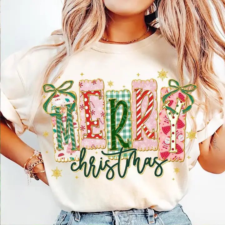 Merry Patches Christmas Sweatshirt - The Country Rabbit Gifts & Décor