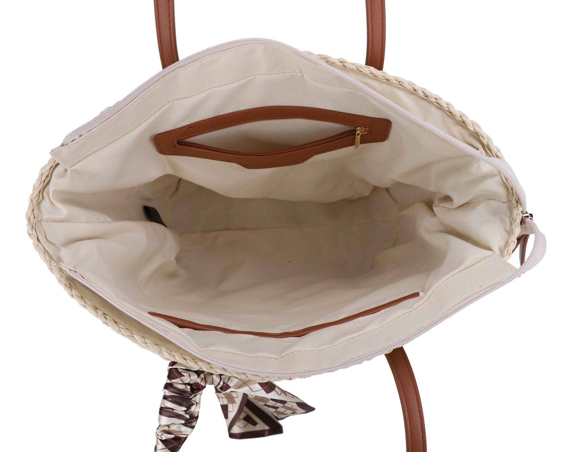 MIM - 26003 Penelope Straw Tote Bag With Scarf - The Country Rabbit Gifts & Décor