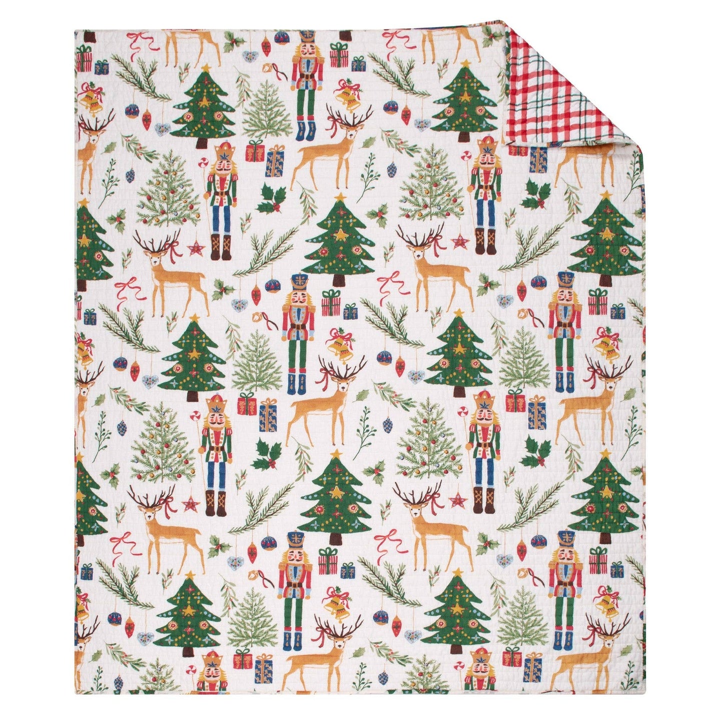 Nutcracker Reversible Quilted Throw Blanket - The Country Rabbit Gifts & Décor