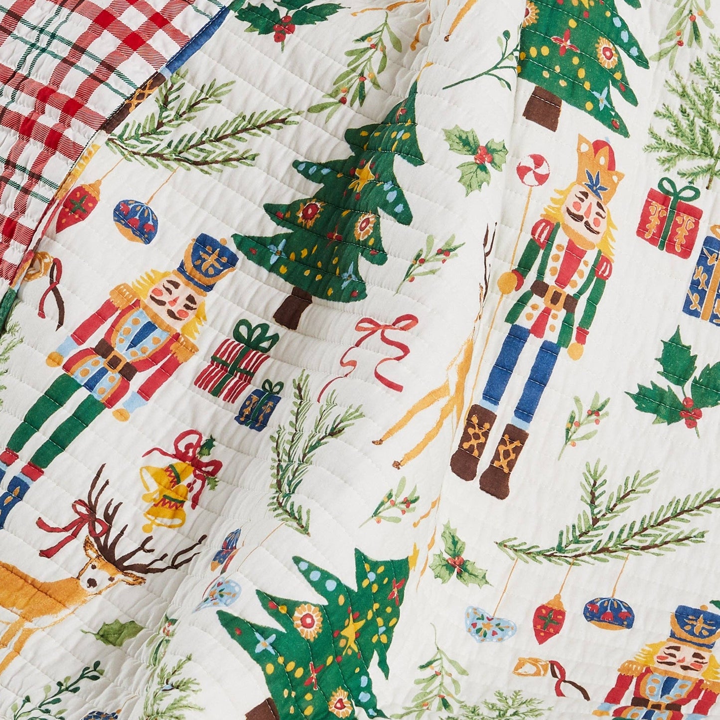 Nutcracker Reversible Quilted Throw Blanket - The Country Rabbit Gifts & Décor