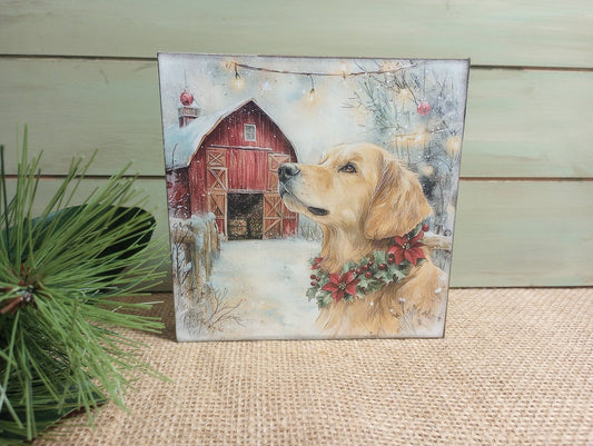Olde Red Barn - Dog Wood Block Sign - Raleigh - The Country Rabbit Gifts & Décor
