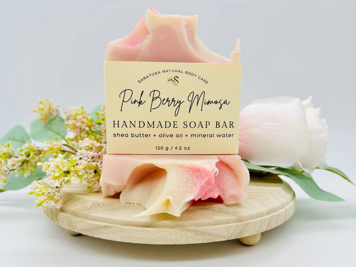 Pink Berry Mimosa Handmade Soap Bar VEGAN COLD PROCESS - The Country Rabbit Gifts & Décor