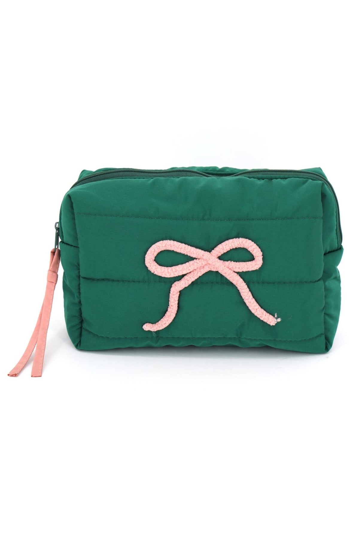 Pink Bow Quilted Puffer Pouch - The Country Rabbit Gifts & Décor