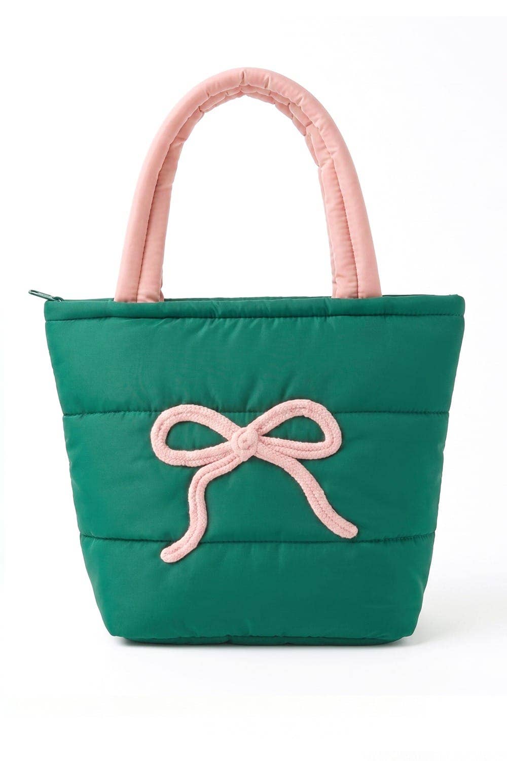 Pink Bow Quilted Puffer Tote Bag - The Country Rabbit Gifts & Décor