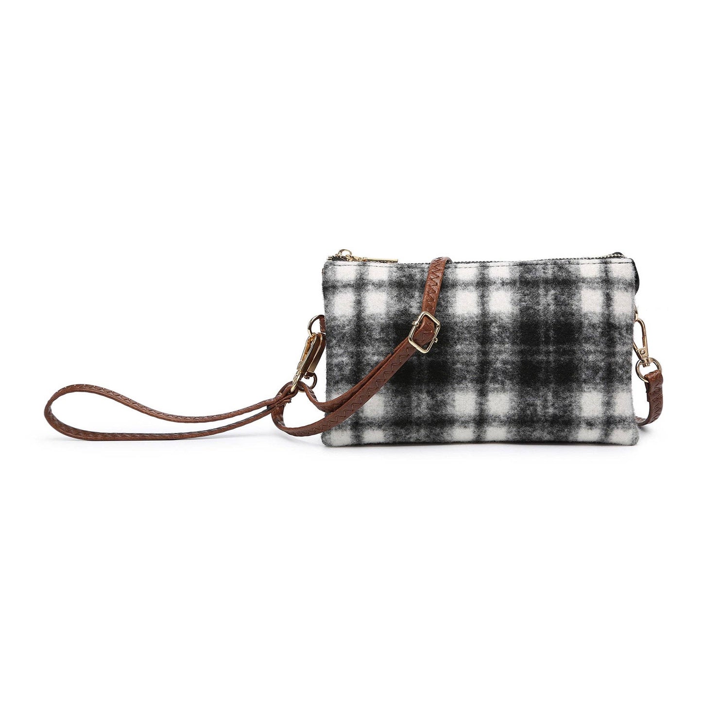 Plaid 3 Compartment Crossbody Bag - The Country Rabbit Gifts & Décor