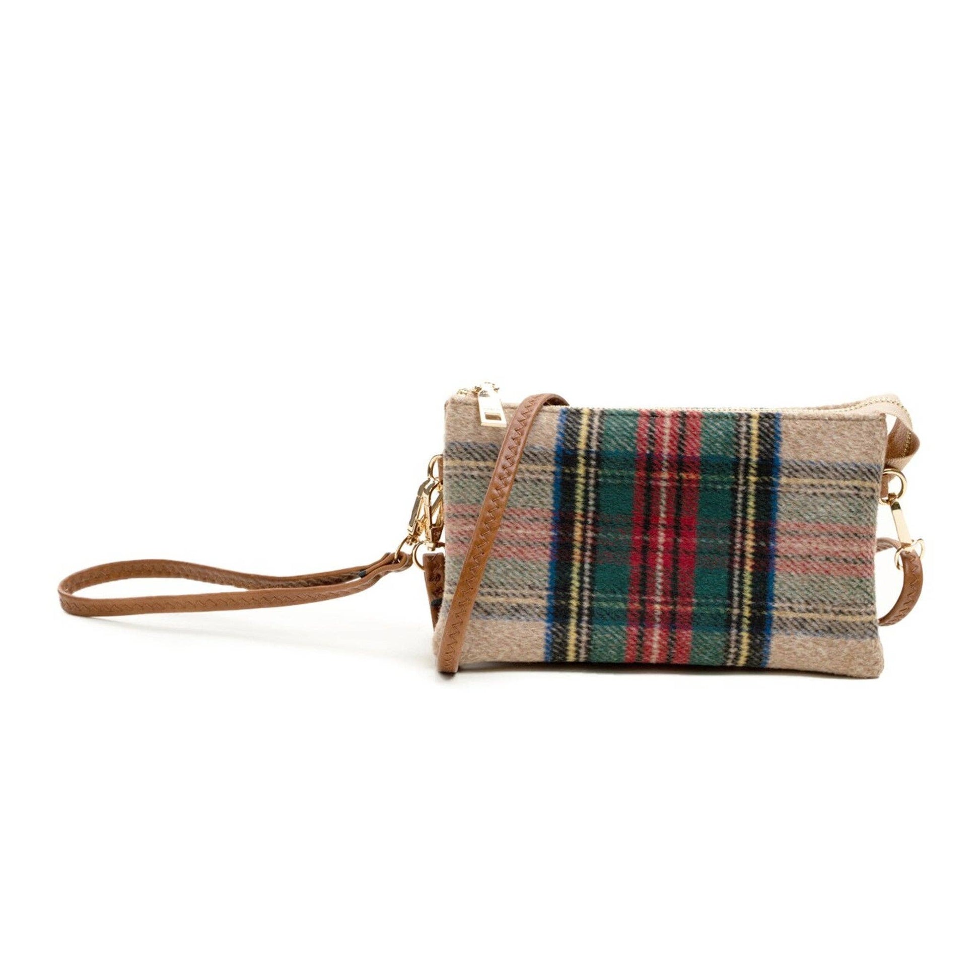 Plaid 3 Compartment Crossbody Bag - The Country Rabbit Gifts & Décor