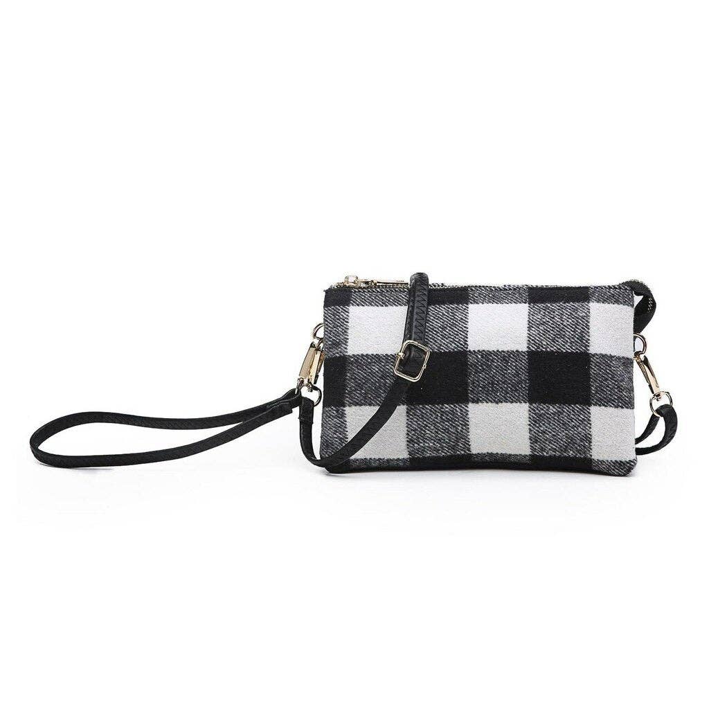 Plaid 3 Compartment Crossbody Bag - The Country Rabbit Gifts & Décor