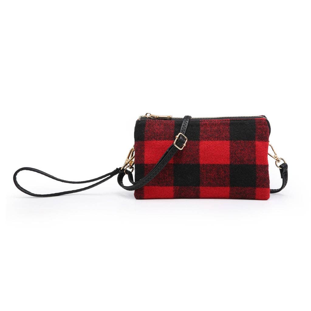Plaid 3 Compartment Crossbody Bag - The Country Rabbit Gifts & Décor
