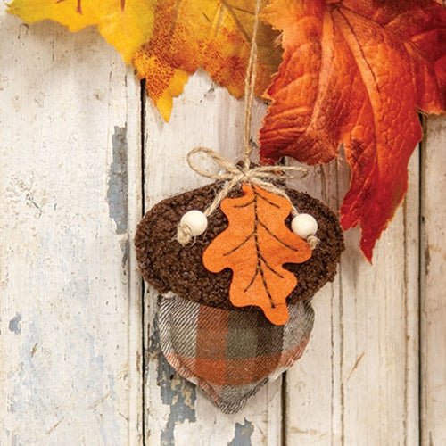 Plaid Fabric Acorn Ornament - The Country Rabbit Gifts & Décor