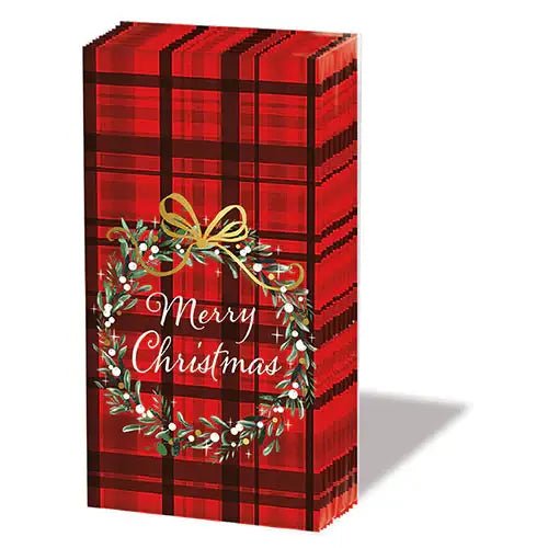 Pocket Tissue Christmas Plaid Red - The Country Rabbit Gifts & Décor