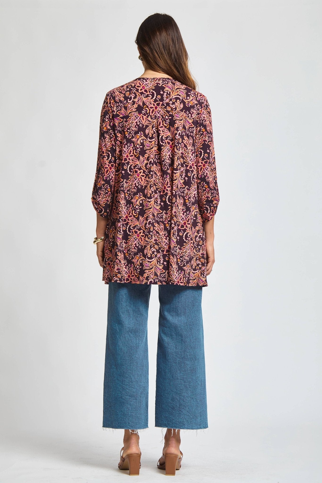 Printed Open Front Cardigan - The Country Rabbit Gifts & Décor