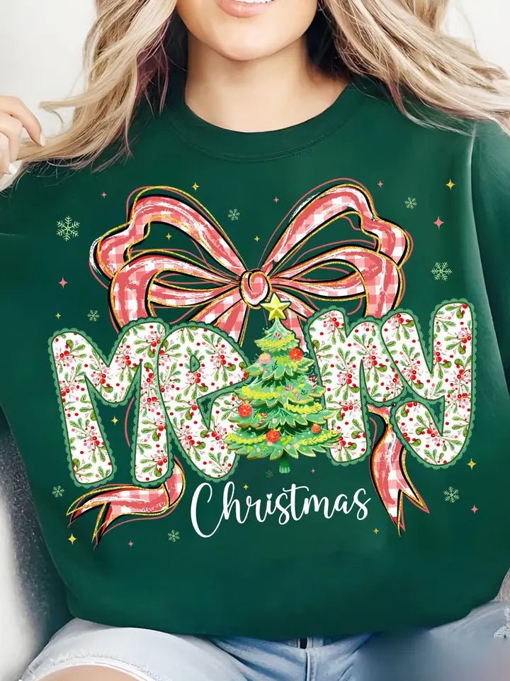 Red Plaid Bow Merry Christmas with Tree - The Country Rabbit Gifts & Décor