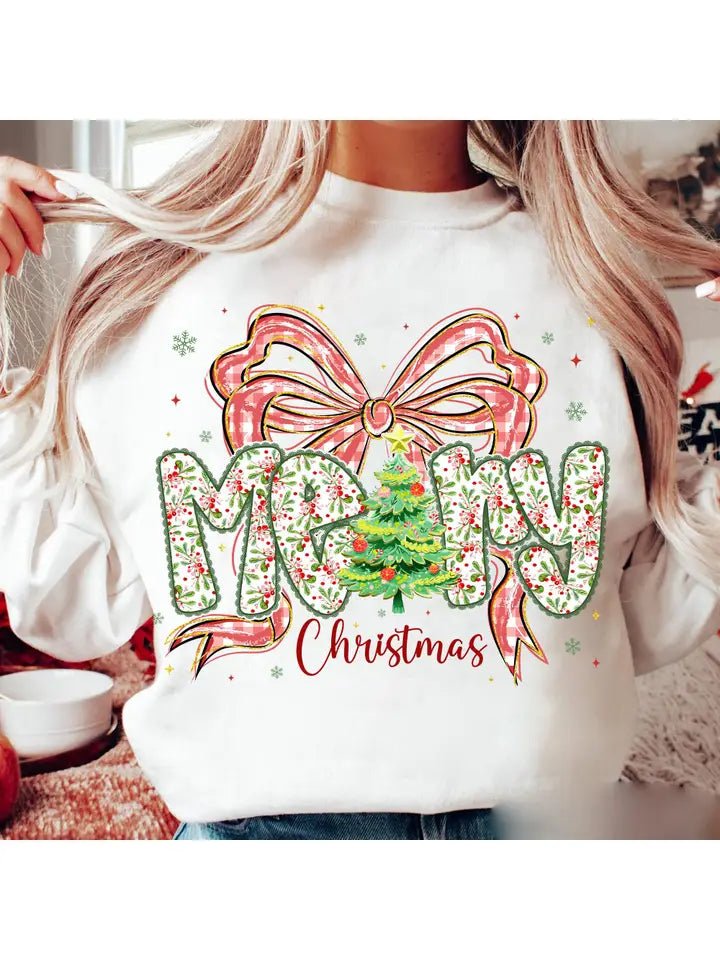 Red Plaid Bow Merry Christmas with Tree - The Country Rabbit Gifts & Décor