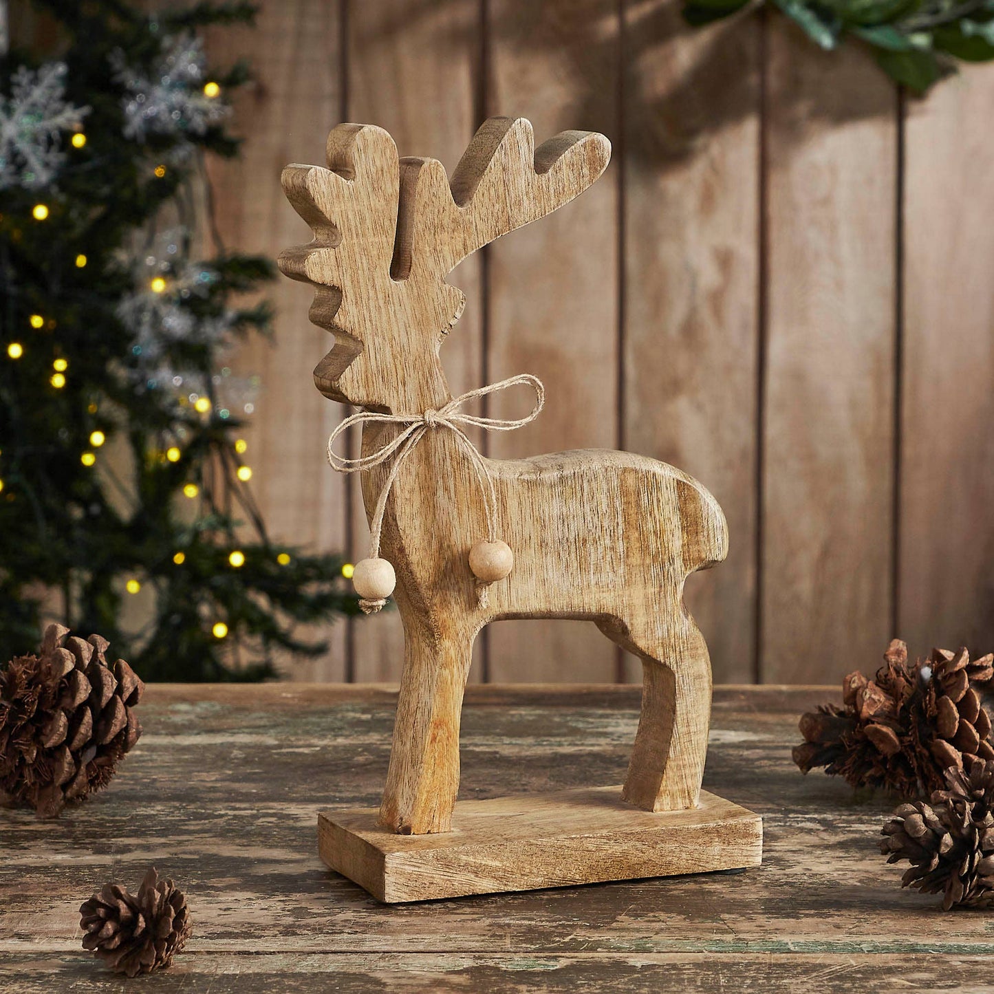 Reindeer Wooden Figurine 10x5.5x2.5 - The Country Rabbit Gifts & Décor