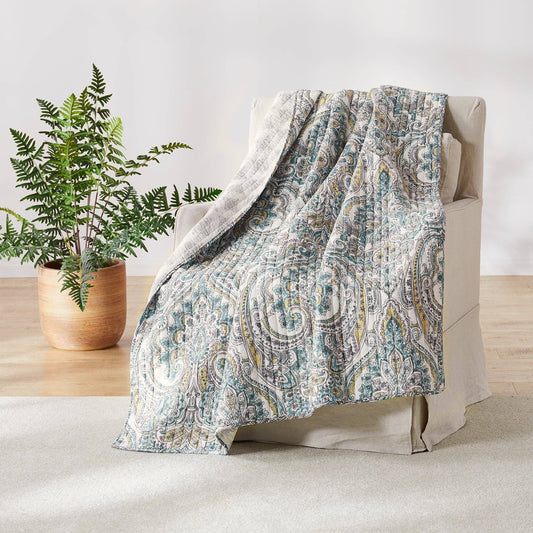 Rome Quilted Reversible Throw Blanket - The Country Rabbit Gifts & Décor