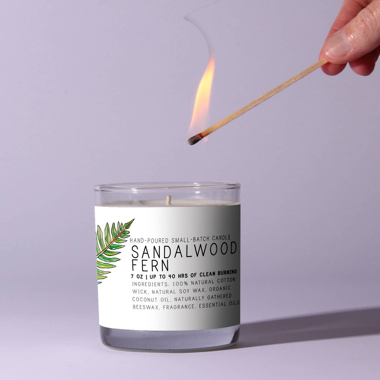 Sandalwood Fern - Just Bee Candles - 7 ounces 40 Hours - The Country Rabbit Gifts & Décor